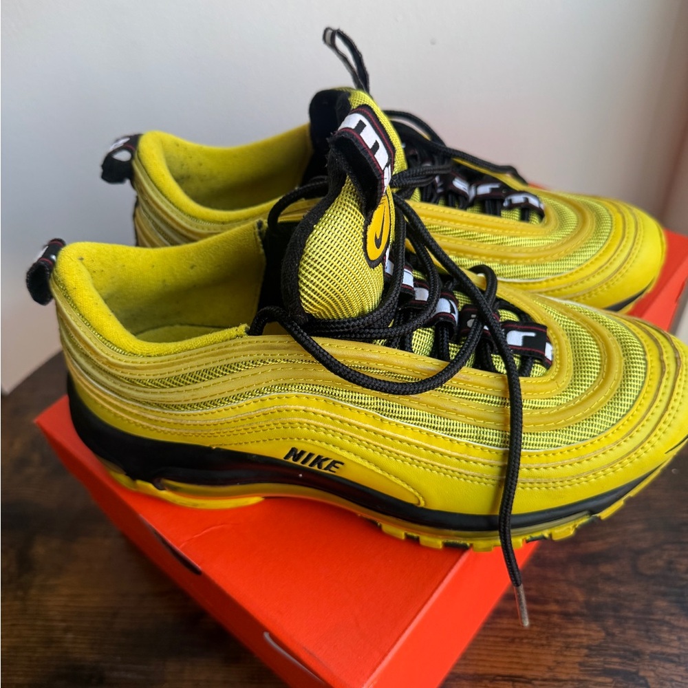 Nike Air Max 97 Bright Citron Yellow Sneakers Youth 6Y Womens 7.5 - Picture 2 of 6
